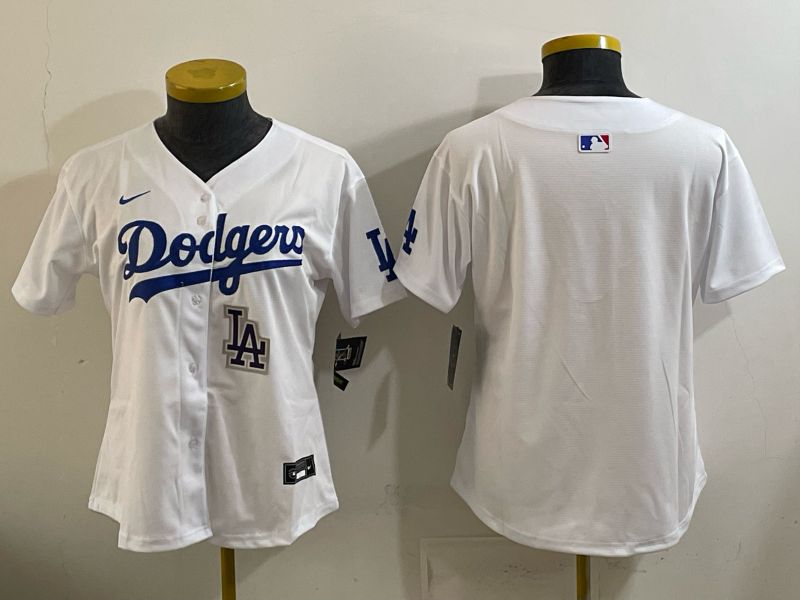 Youth 2025 Los Angeles Dodgers Blank White Game Nike MLB Jersey style 007->youth mlb jersey->Youth Jersey